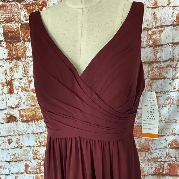 Bill Levkoff 1162 Wine Burgundy Regency Chiffon A-line Dress Bridesmaid 14 - Picture 7 of 9